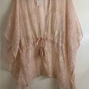 LC Lauren Conrad Cream and Gold Sheer Layer